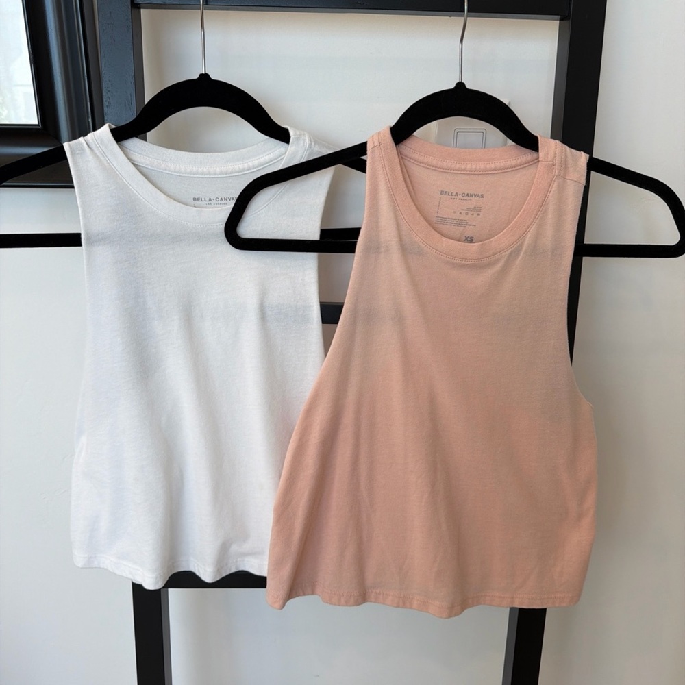 Bella Canvas Women’s Sleeveless Tank Tops - White & Blush